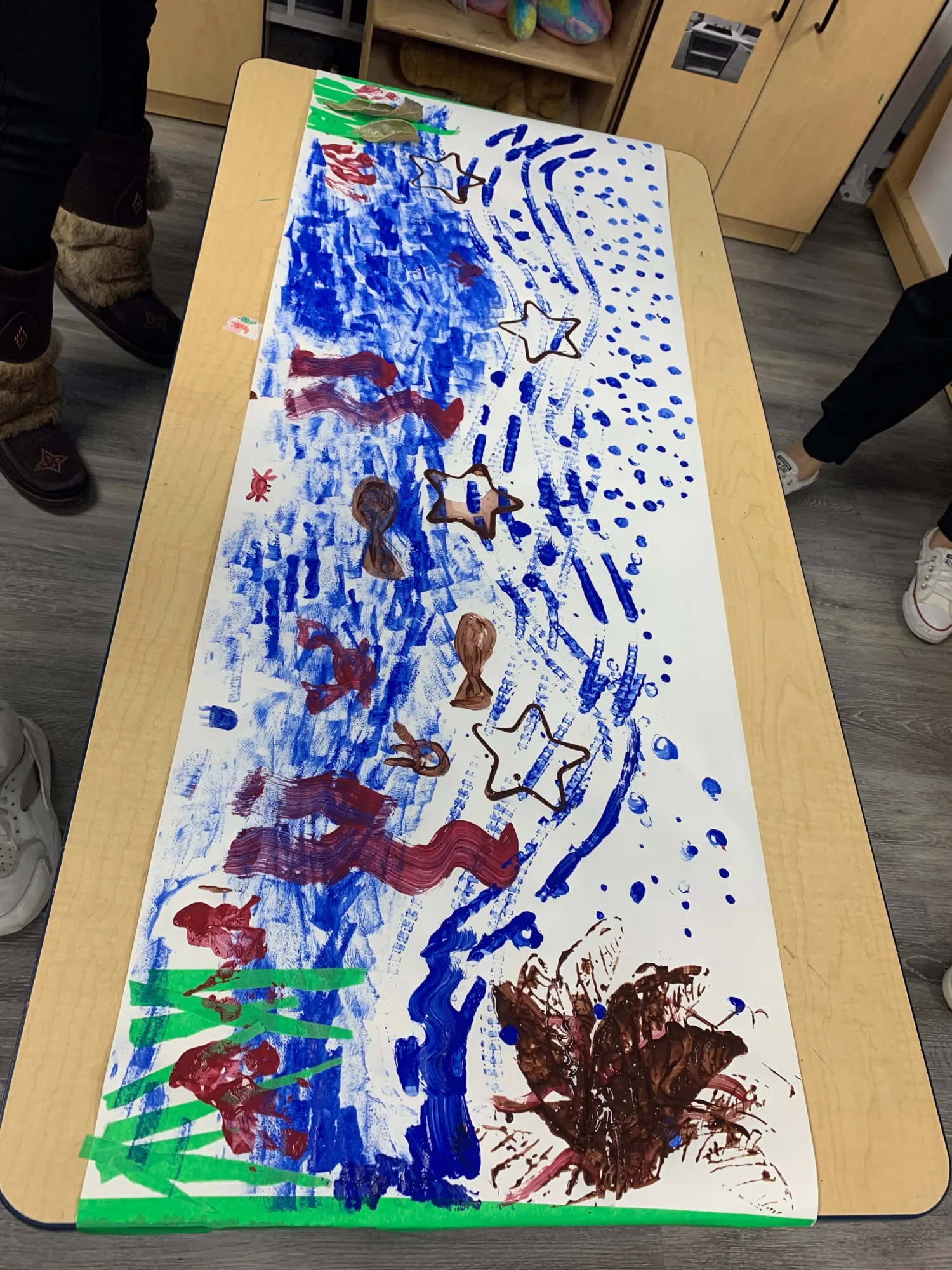 Village Scholars Preschool photo: a long collaborative painting