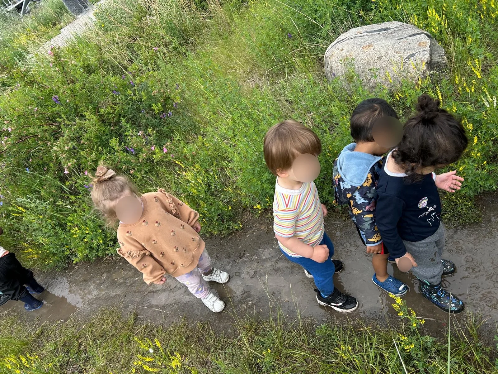 Village Scholars Preschool photo: nature walk with friends along the pathway
