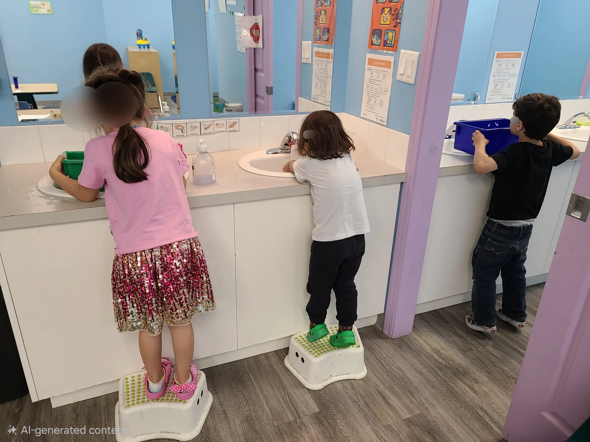 Village Scholars Preschool photo: sink area supporting independence