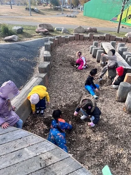Village Scholars Preschool photo: digging and discovering in the outdoor space