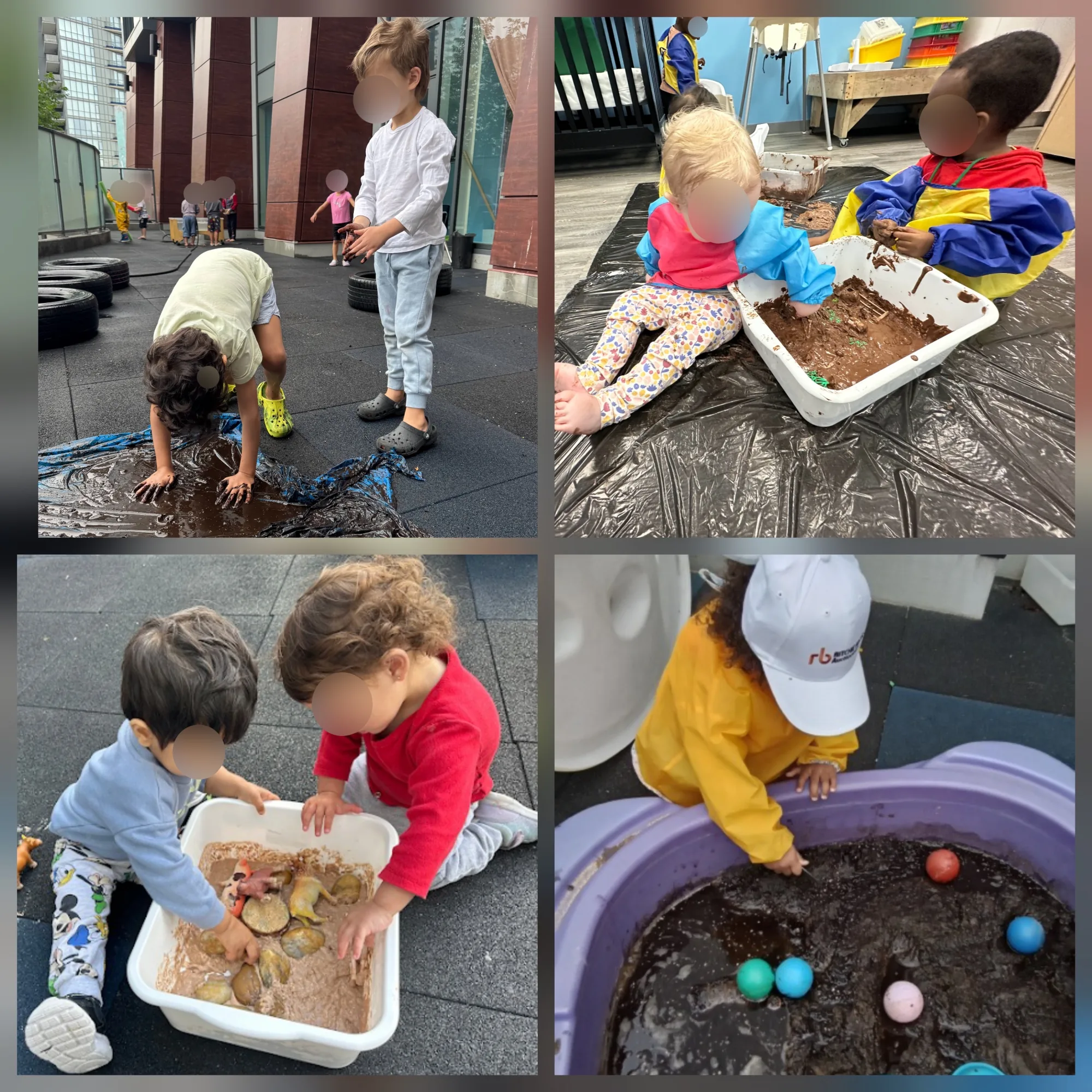 Village Scholars Preschool photo: seasonal sensory trays and natural materials